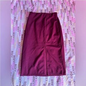 Papaya Women's Burgundy Midi Skirt